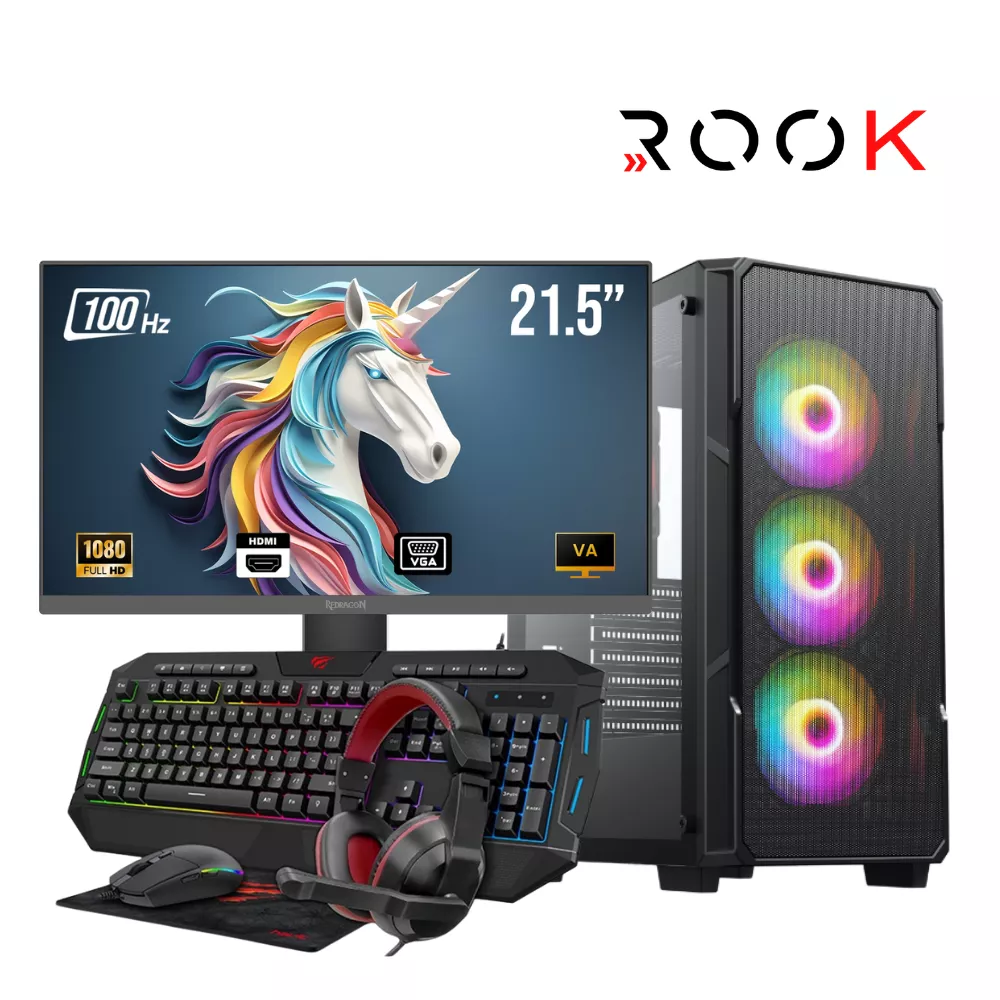 Full Setup Gamer ROOK FS01 I3-12100F|RX6500XT|16GB|512GB|THUGGA II